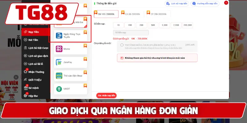 Giao dịch qua ngân hàng đơn giản