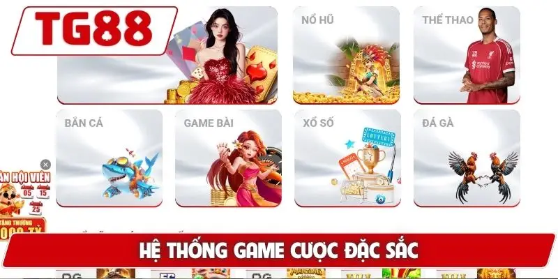 Hệ thống game cược đặc sắc