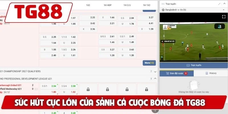 Sức hút cực lớn của sảnh cá cược bóng đá TG88
